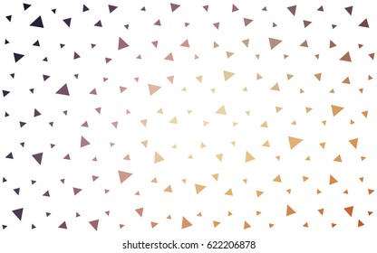 Light Pink, Yellow vector of small triangles on white background. Illustration of abstract texture of triangles. Pattern design for banner, poster, cover.