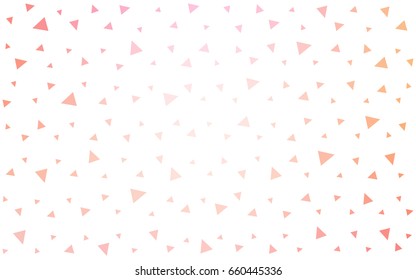 Light Pink, Yellow vector of small triangles on white background. Illustration of abstract texture of triangles. Pattern design for banner, poster, cover.