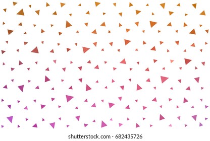 Light Pink, Yellow vector of small triangles on white background. Illustration of abstract texture of triangles. Pattern design for banner, poster, cover.
