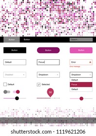 Light Pink, Yellow vector style guide with circles. Decorative ui kit design in abstract style with colorful dots. This sample is for your landing page.