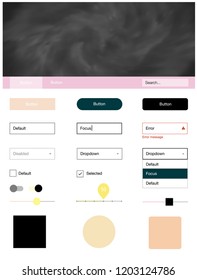 Light Pink, Yellow vector style guide with sky stars. Colorful Style guide with stars on abstract background. This template you can use for websites.