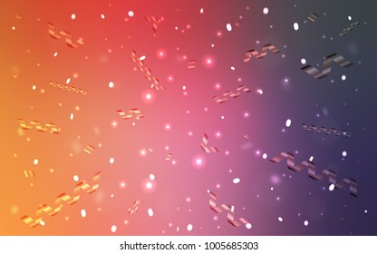 Light Pink, Yellow vector template with carnival confetti. Glitter abstract illustration with colorful confetti, ribbons. Beautiful design for your business advert of anniversary.