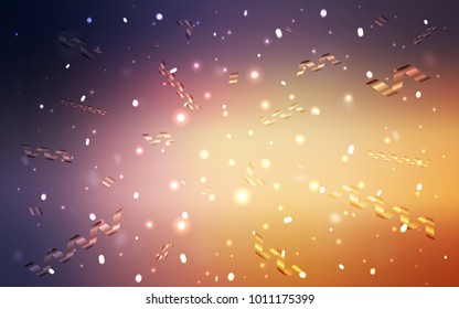 Light Pink, Yellow vector template with carnival confetti. Modern geometrical abstract illustration with carnival ribbons. The pattern can be used for new year ad, booklets.