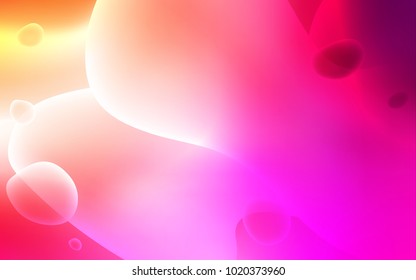 Light Pink, Yellow vector template with bent ribbons. A sample with blurred bubble shapes. New composition for your brand book.
