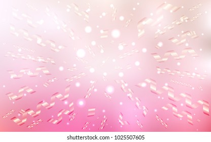 Light Pink, Yellow vector template with carnival confetti. Blurred decorative design in anniversary style with confetti. The pattern can be used for birthday gifts, congratulations.