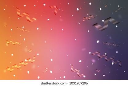 Light Pink, Yellow vector template with carnival confetti. Glitter abstract illustration with colorful confetti, ribbons. The pattern can be used for birthday gifts, congratulations.