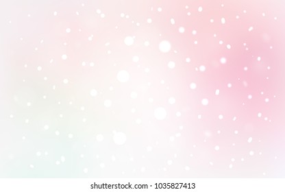 Light Pink, Yellow vector template with ice snowflakes. Decorative shining illustration with snow on abstract template. The pattern can be used for new year ad, booklets.