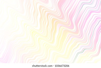 Light Pink, Yellow vector template with bent ribbons. Shining illustration, which consist of blurred lines, circles. The template for cell phone backgrounds.