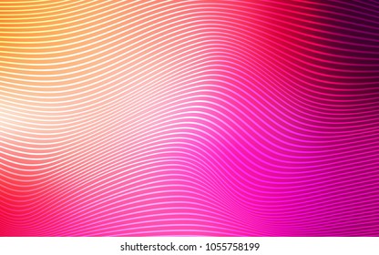 Light Pink, Yellow vector template with bent lines. Colorful abstract illustration with gradient lines. Brand-new design for your ads, poster, banner.