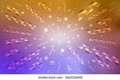 Light Pink, Yellow vector template with carnival confetti. Blurred decorative design in anniversary style with confetti. New design for ad, poster, banner of your Party.