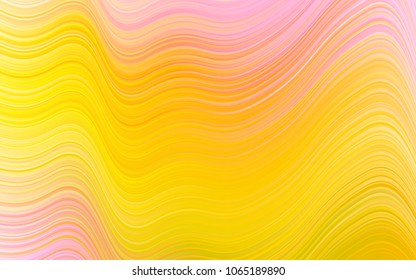 Light Pink, Yellow vector template with bent lines. Geometric illustration in marble style with gradient.  A new texture for your  ad, booklets, leaflets.