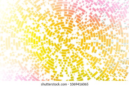 Light Pink, Yellow vector template with lines, ovals. Blurred geometric sample with gradient bubbles.  A new texture for your  ad, booklets, leaflets.