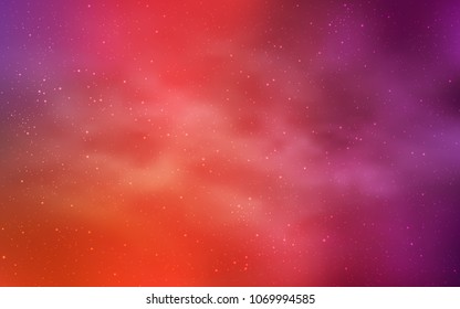 Light Pink, Yellow vector template with space stars. Shining illustration with sky stars on abstract template. Template for cosmic backgrounds.