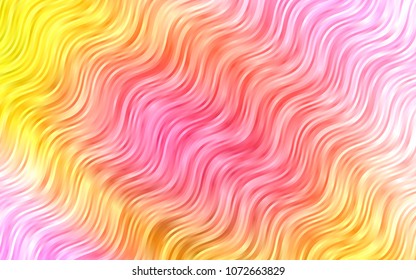 Light Pink, Yellow vector template with lava shapes. Modern gradient abstract illustration with bandy lines. Marble design for your web site.