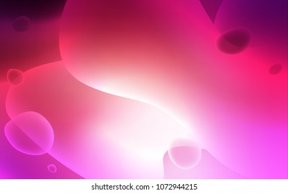 Light Pink, Yellow vector template with bent ribbons. Blurred geometric sample with gradient bubbles.  Memphis style for your business design.