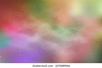 Light Pink, Yellow vector template with space stars. Shining illustration with sky stars on abstract template. Pattern for futuristic ad, booklets.