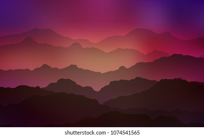 Light Pink, Yellow vector template with lava shapes. Colorful illustration in abstract mountain style with gradient. The elegant pattern for brand book.