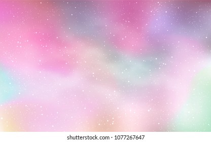 Light Pink, Yellow vector template with space stars. Shining illustration with sky stars on abstract template. Smart design for your business advert.