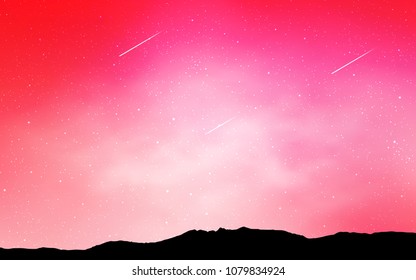 Light Pink, Yellow vector template with space stars. Shining colored illustration with bright astronomical stars. Smart design for your business advert.