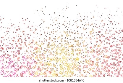 Light Pink, Yellow vector template with sky stars. Modern geometrical abstract illustration with stars. The template can be used as a background.