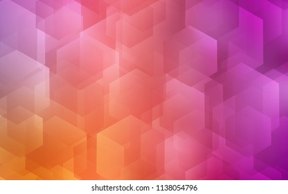 Light Pink, Yellow vector template in hexagonal style. Illustration of colored hexagons on white surface. Pattern for texture of wallpapers.