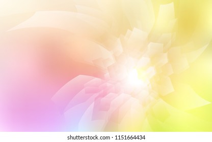 Light Pink, Yellow vector template in hexagonal style. White background with colorful hexagons. Pattern for ads, leaflets.