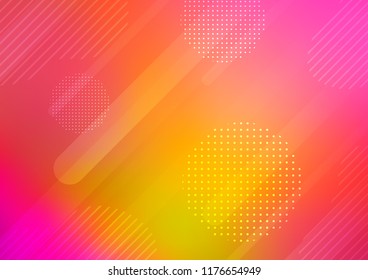 Light Pink, Yellow vector template with repeated sticks, circles. Decorative shining illustration with lines, dots on abstract template. Best design for your ad, poster, banner.