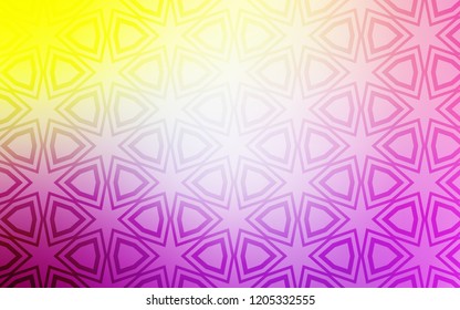 Light Pink, Yellow vector template with sky stars. Modern geometrical abstract illustration with stars. Best design for your ad, poster, banner.
