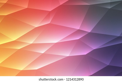 Light Pink, Yellow vector template with crystals, triangles. Triangles on abstract background with colorful gradient. The template can be used as a background.