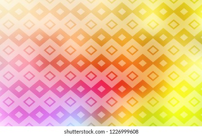 Light Pink, Yellow vector template with rhombus. Decorative design in abstract style with rectangles. Pattern can be used for websites.