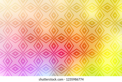 Light Pink, Yellow vector template with crystals, rectangles. Beautiful illustration with rectangles and squares. Best design for your ad, poster, banner.
