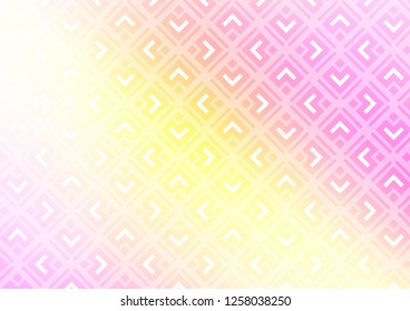 Light Pink, Yellow vector template with sticks, squares. Colorful decorative design in simple style with lines, rhombuses. Pattern for business booklets, leaflets.
