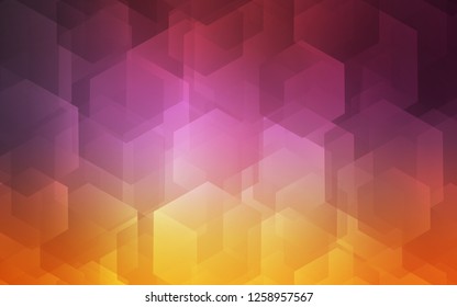 Light Pink, Yellow vector template in hexagonal style. Colorful hexagons on white backdrop. Pattern for ads, leaflets.