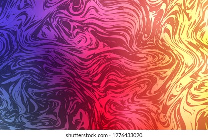 Light Pink, Yellow vector template with bent lines. A sample with blurred bubble shapes. Textured wave pattern for backgrounds.