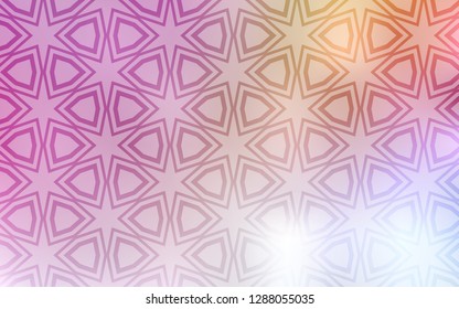 Light Pink, Yellow vector template with sky stars. Stars on blurred abstract background with gradient. Best design for your ad, poster, banner.