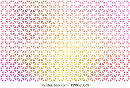 Light Pink, Yellow vector template with crystals, triangles. Triangles on abstract background with colorful gradient. Modern template for your landing page.