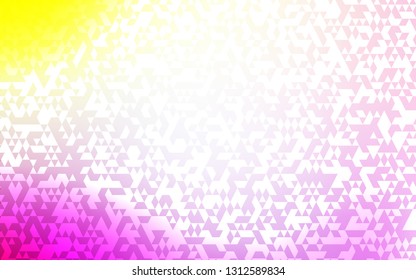 Light Pink, Yellow vector template with crystals, triangles. Beautiful illustration with triangles in nature style. Pattern can be used for websites.