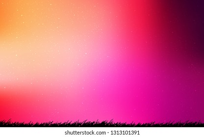 Light Pink, Yellow vector template with space stars. Shining colored illustration with bright astronomical stars. Best design for your ad, poster, banner.