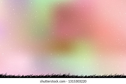 Light Pink, Yellow vector template with space stars. Glitter abstract illustration with colorful cosmic stars. Best design for your ad, poster, banner.
