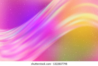 Light Pink, Yellow vector template with space stars. Shining illustration with sky stars on abstract template. Pattern for astronomy websites.