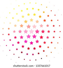 Light Pink, Yellow vector template with neon stars. Shining colorful illustration with small and big stars. Pattern for new year ad, booklets.