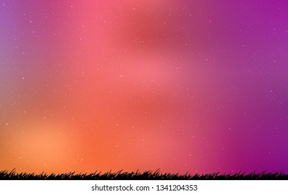 Light Pink, Yellow vector template with space stars. Blurred decorative design in simple style with galaxy stars. Pattern for astrology websites.