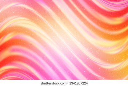 Light Pink, Yellow vector template with space stars. Shining illustration with sky stars on abstract template. Best design for your ad, poster, banner.