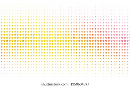 Light Pink, Yellow vector template with circles. Blurred bubbles on abstract background with colorful gradient. Pattern of water, rain drops.