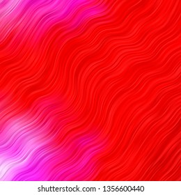 Light Pink, Yellow vector template with wry lines. Illustration in abstract style with gradient curved.  Pattern for commercials, ads.