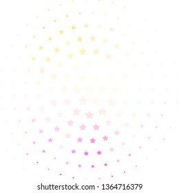 Light Pink, Yellow vector template with neon stars. Modern geometric abstract illustration with stars. Best design for your ad, poster, banner.