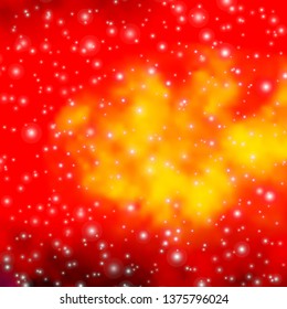 Light Pink, Yellow vector template with neon stars. Colorful illustration with abstract gradient stars. Best design for your ad, poster, banner.