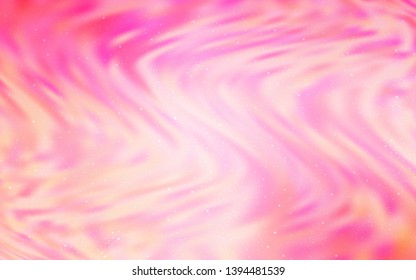 Light Pink, Yellow vector template with space stars. Shining colored illustration with bright astronomical stars. Best design for your ad, poster, banner.