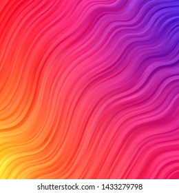 Light Pink, Yellow vector template with wry lines. Colorful illustration in abstract style with bent lines. Template for cellphones.