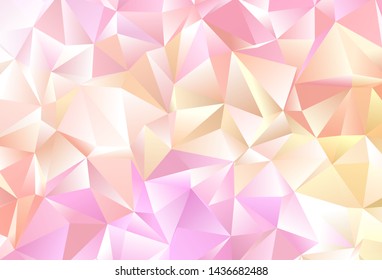 Light Pink, Yellow vector template with crystals, triangles. Glitter abstract illustration with triangular shapes. Pattern for websites.